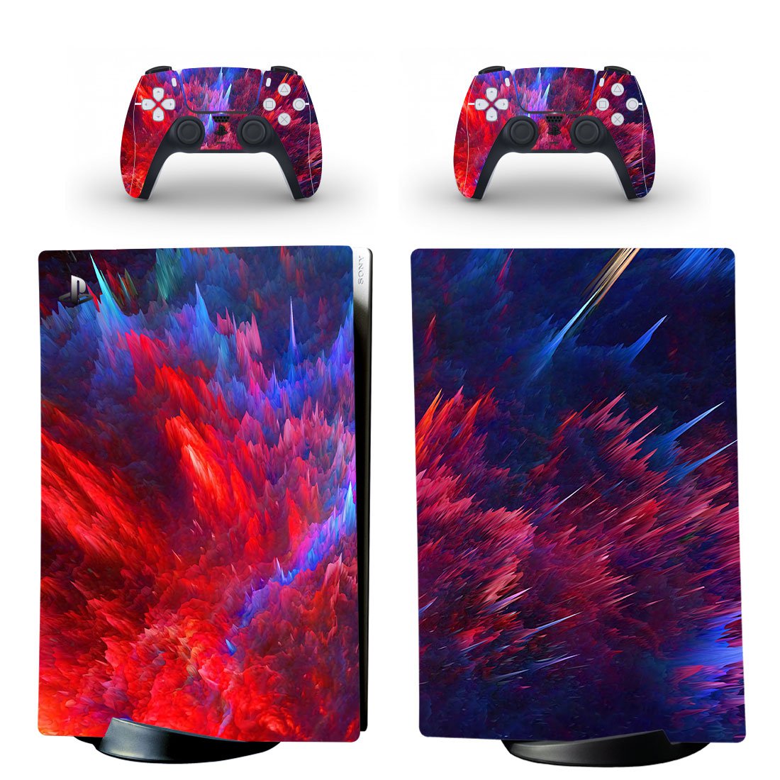 Digital Texture decal skin for PS5 digital Console with 2 Controllers