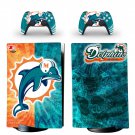 Miami Dolphins decal skin for PS5 digital Console with 2 Controllers