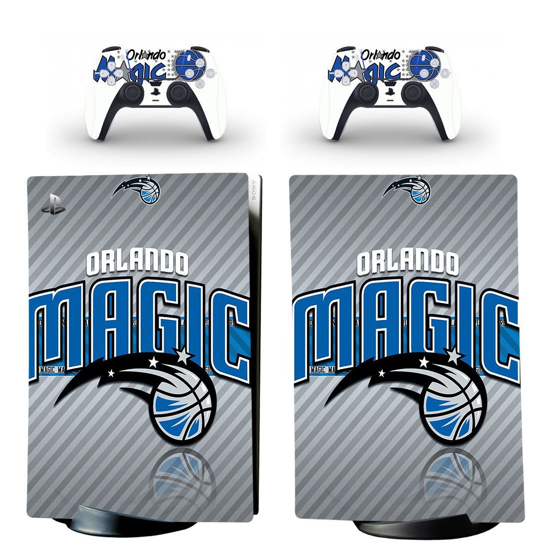 Orlando Magic decal skin for PS5 digital Console with 2 Controllers