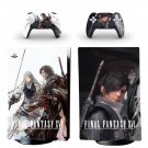 Final Fantasy 16 decal skin for PS5 digital Console with 2 Controllers