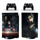 Resident Evil 2 decal skin for PS5 disc Console with 2 Controllers