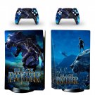 Black Panther decal skin for PS5 disc Console with 2 Controllers