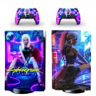 Cyberpunk 2077 decal skin for PS5 disc Console with 2 Controllers