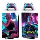 Cyberpunk 2077 decal skin for PS5 disc Console with 2 Controllers
