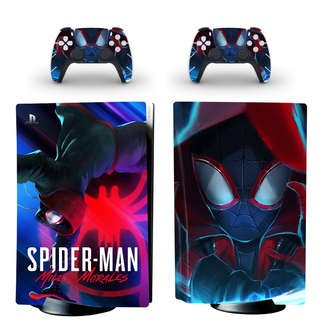 Spider Man decal skin for PS5 disc Console with 2 Controllers