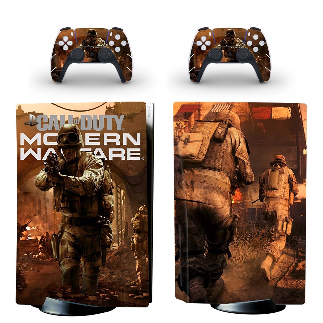 COD Modern Warfare decal skin for PS5 disc Console with 2 Controllers