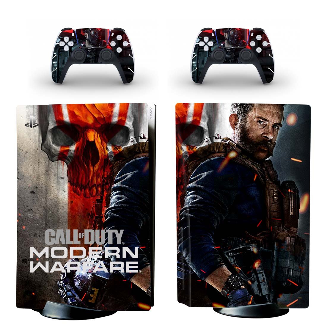 COD Modern Warfare decal skin for PS5 disc Console with 2 Controllers