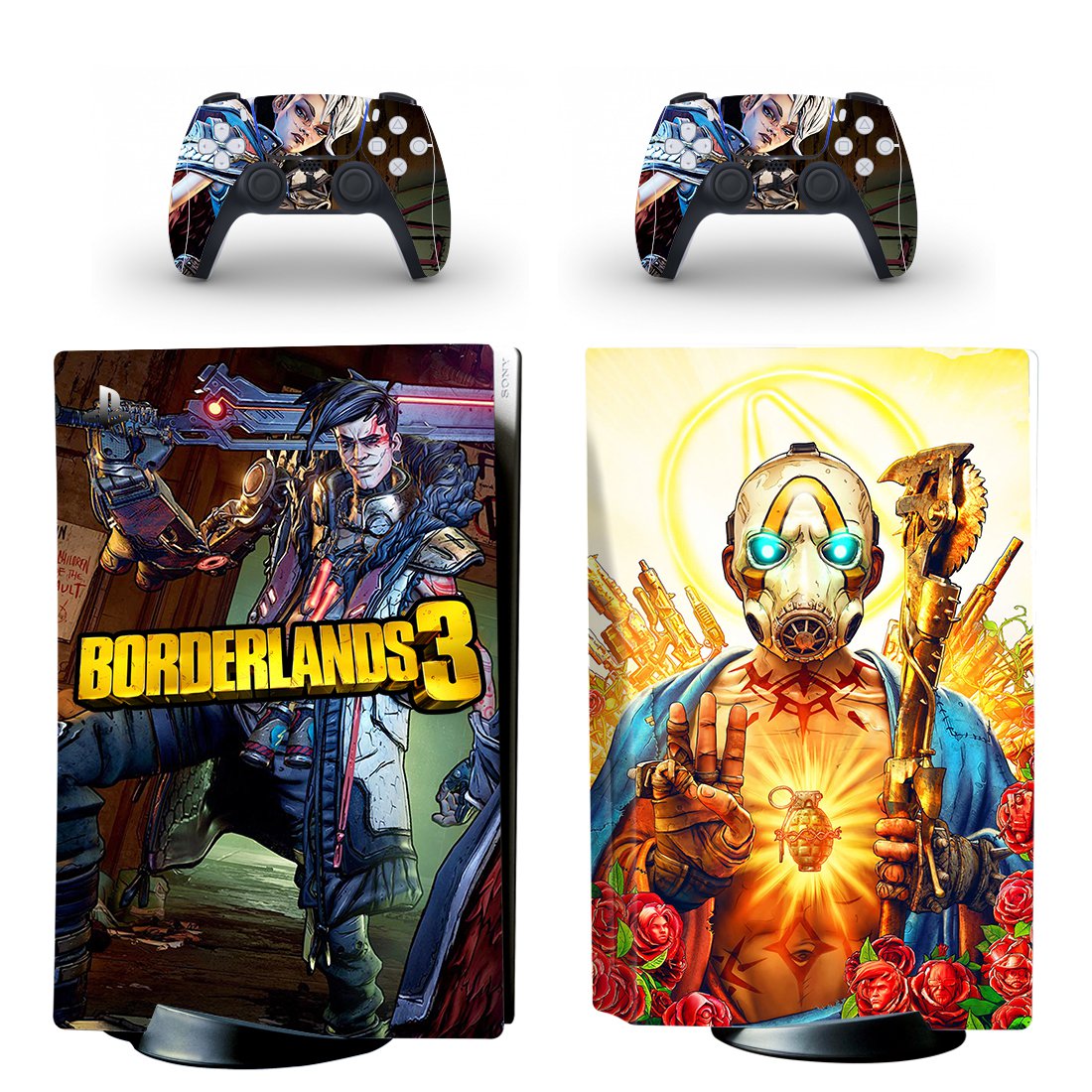BorderLand 3 decal skin for PS5 disc Console with 2 Controllers