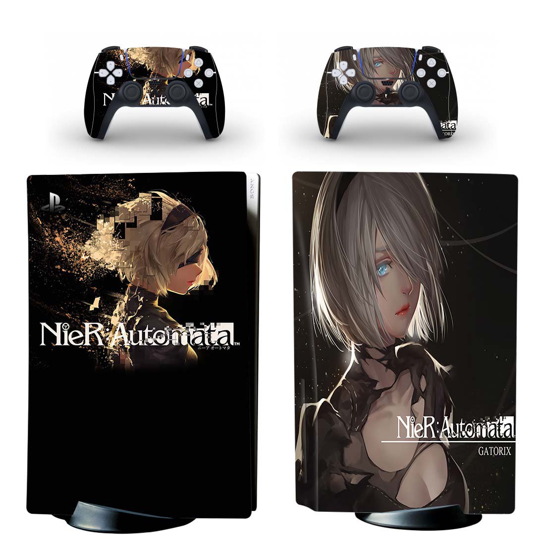 NieR Automata decal skin for PS5 disc Console with 2 Controllers