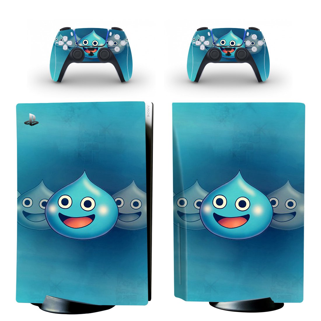 Dragon Quest decal skin for PS5 disc Console with 2 Controllers