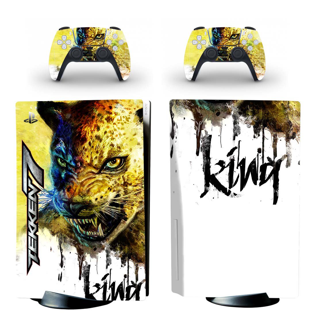 Tekken 7 decal skin for PS5 disc Console with 2 Controllers
