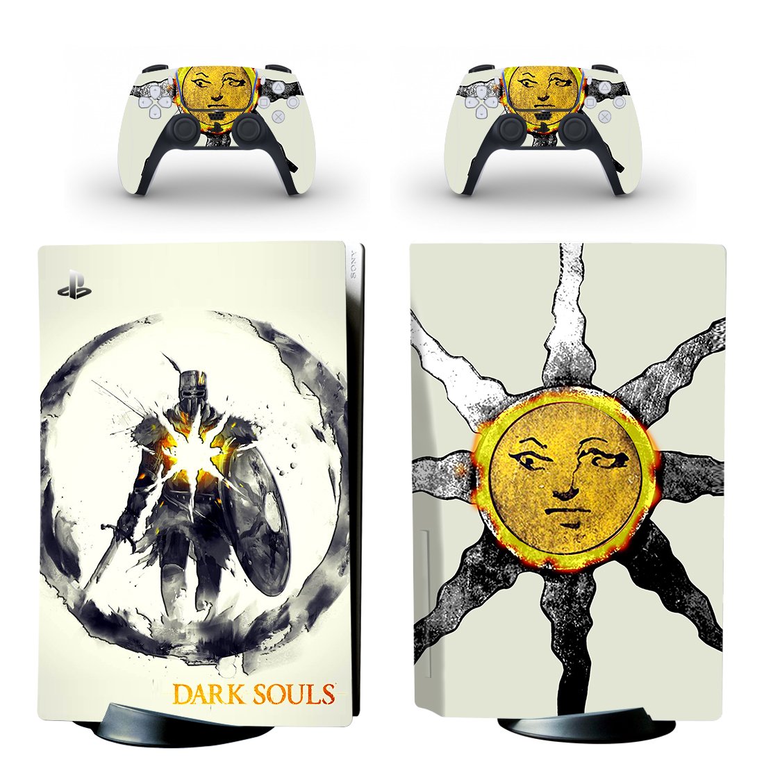 Dark Souls 3 decal skin for PS5 disc Console with 2 Controllers