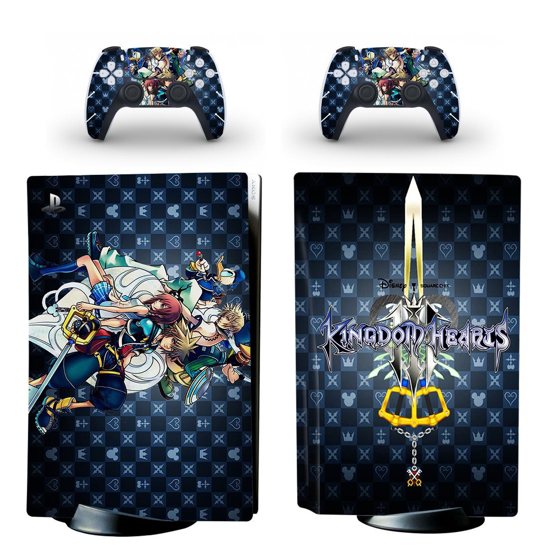 Kingdom Hearts decal skin for PS5 disc Console with 2 Controllers