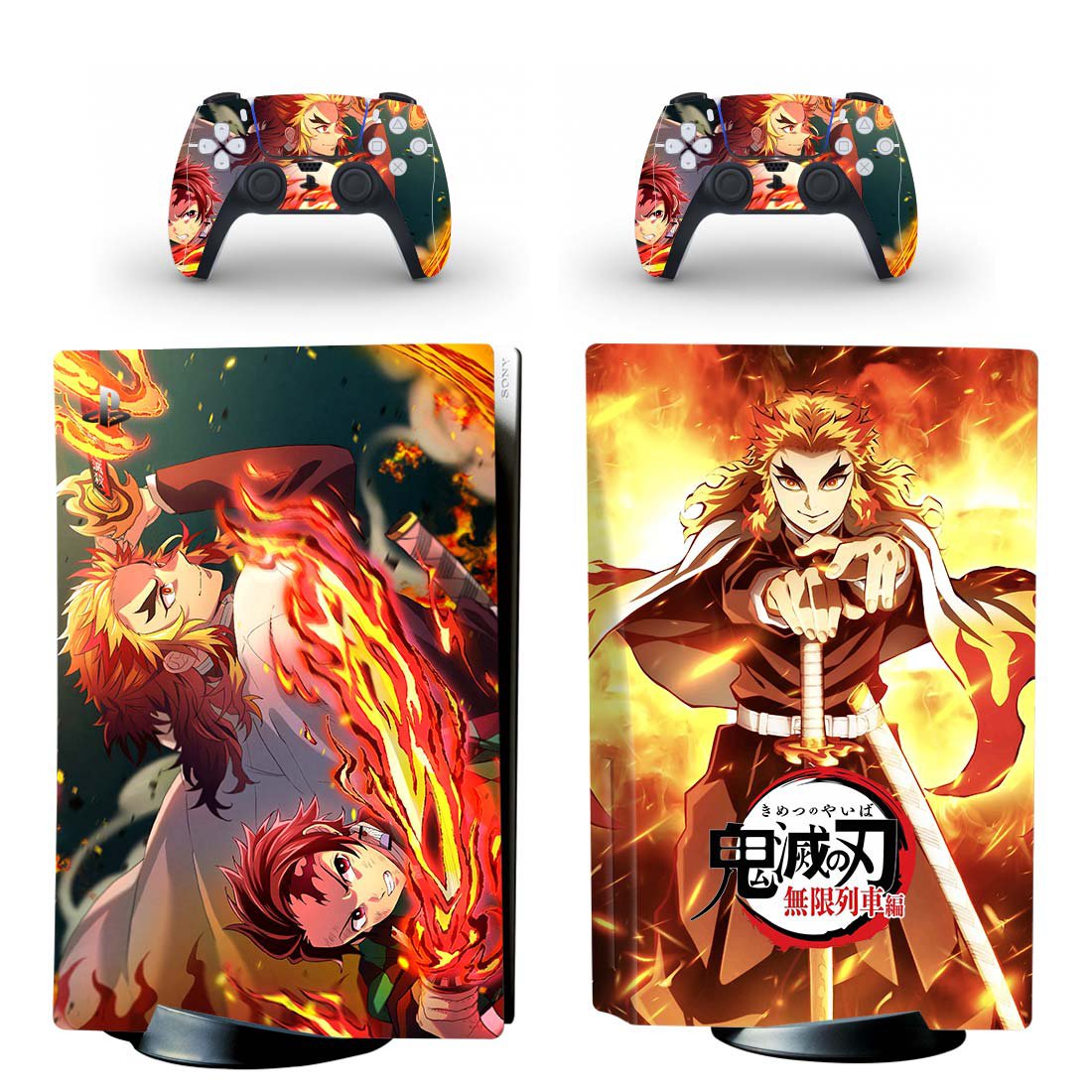Demon Slayer decal skin for PS5 disc Console with 2 Controllers