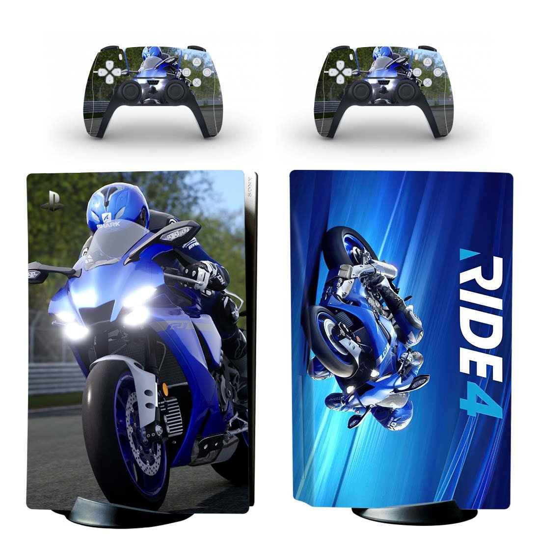 Ride 4 decal skin for PS5 disc Console with 2 Controllers
