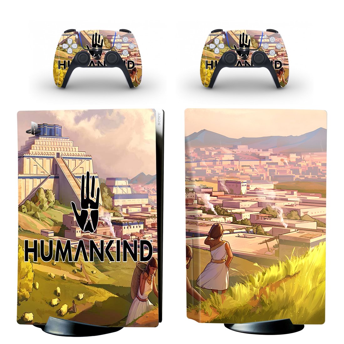 Human Kind decal skin for PS5 disc Console with 2 Controllers