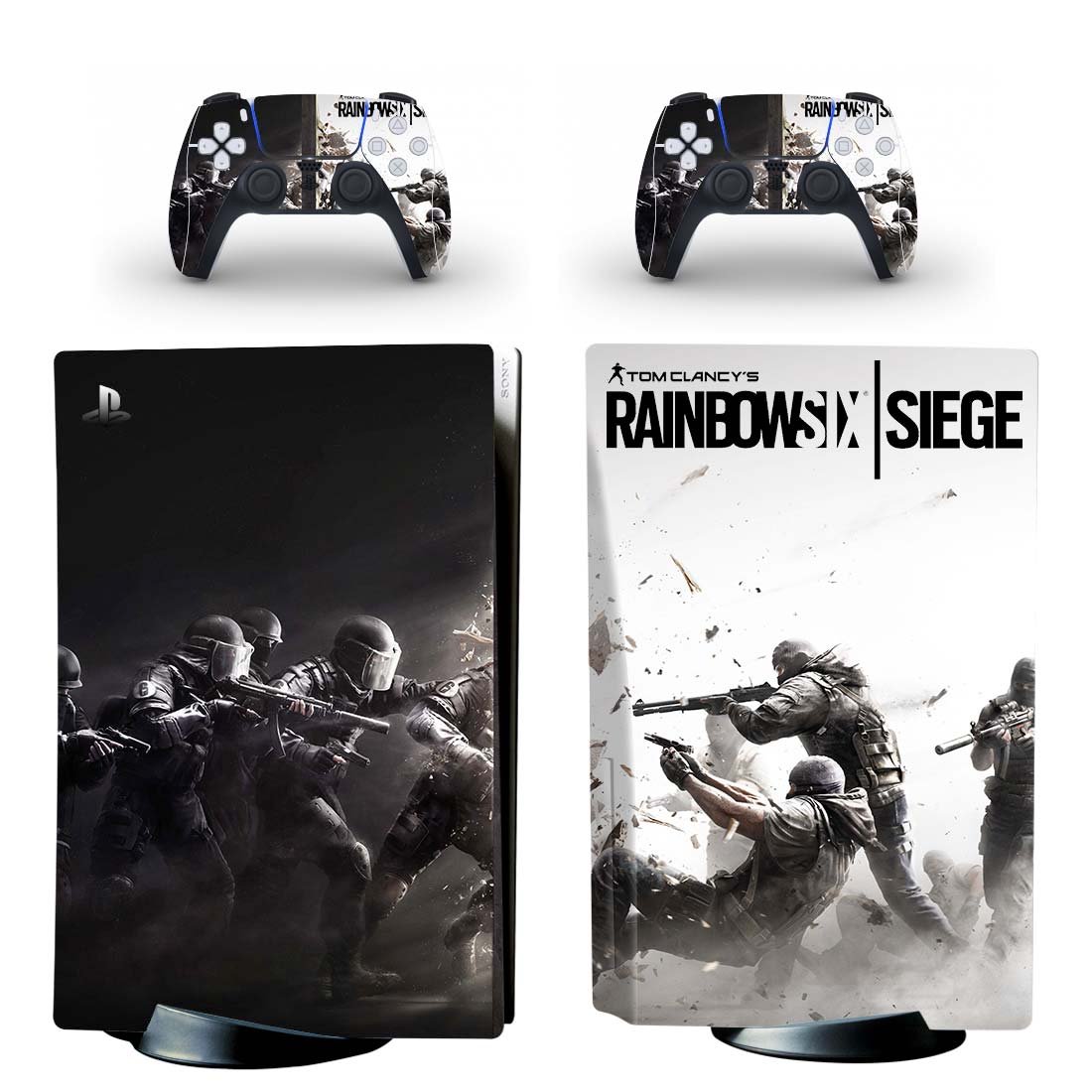 Rainbow Six Siege decal skin for PS5 disc Console with 2 Controllers
