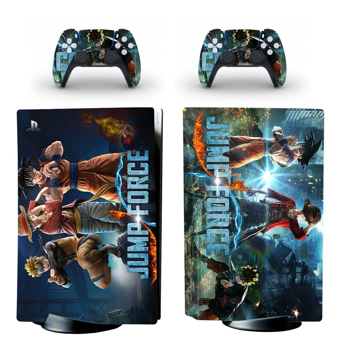 Jump Force decal skin for PS5 disc Console with 2 Controllers