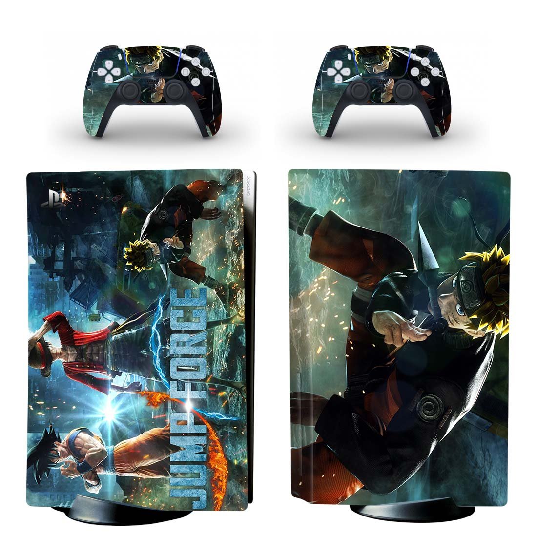 Jump Force decal skin for PS5 disc Console with 2 Controllers