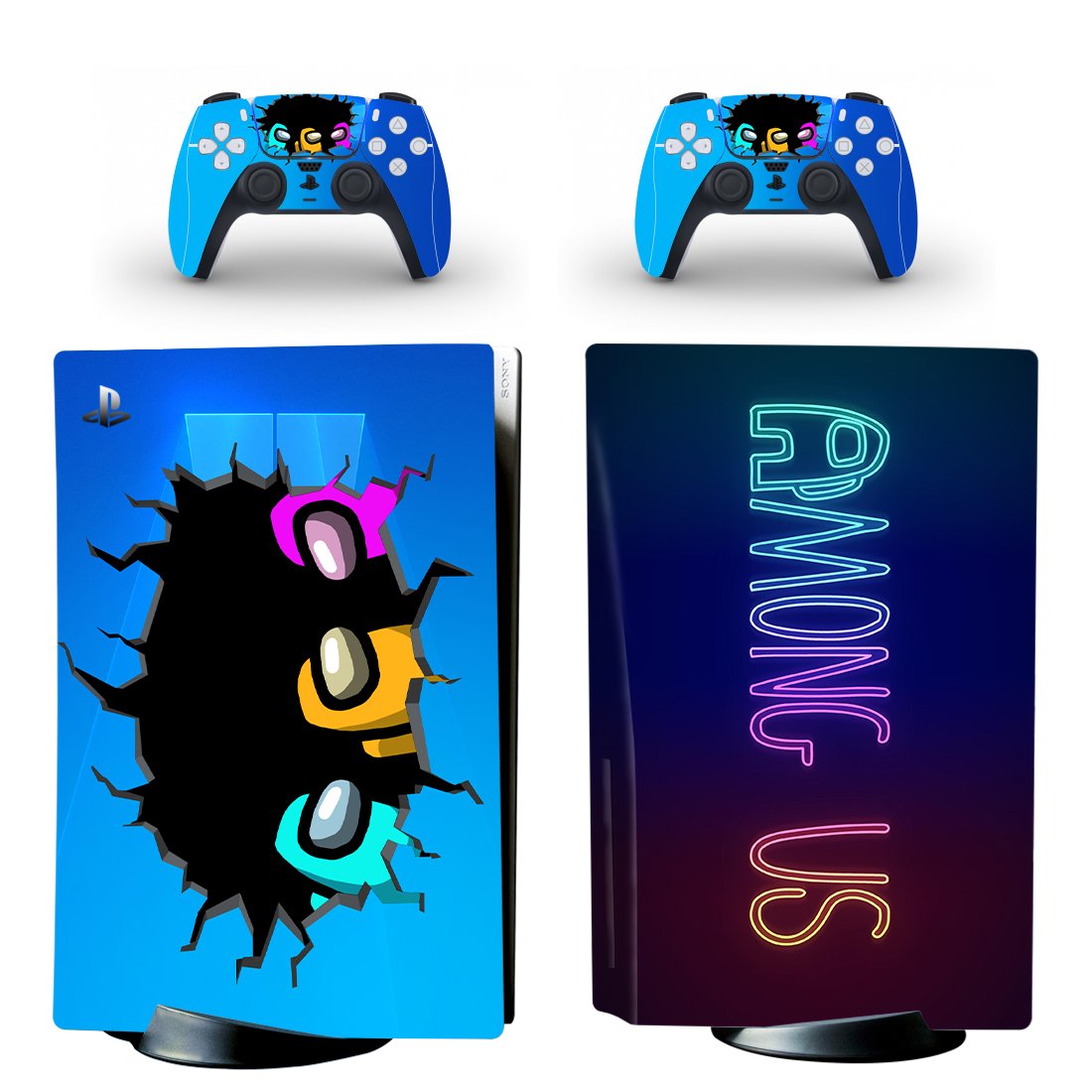 Among us decal skin for PS5 disc Console with 2 Controllers