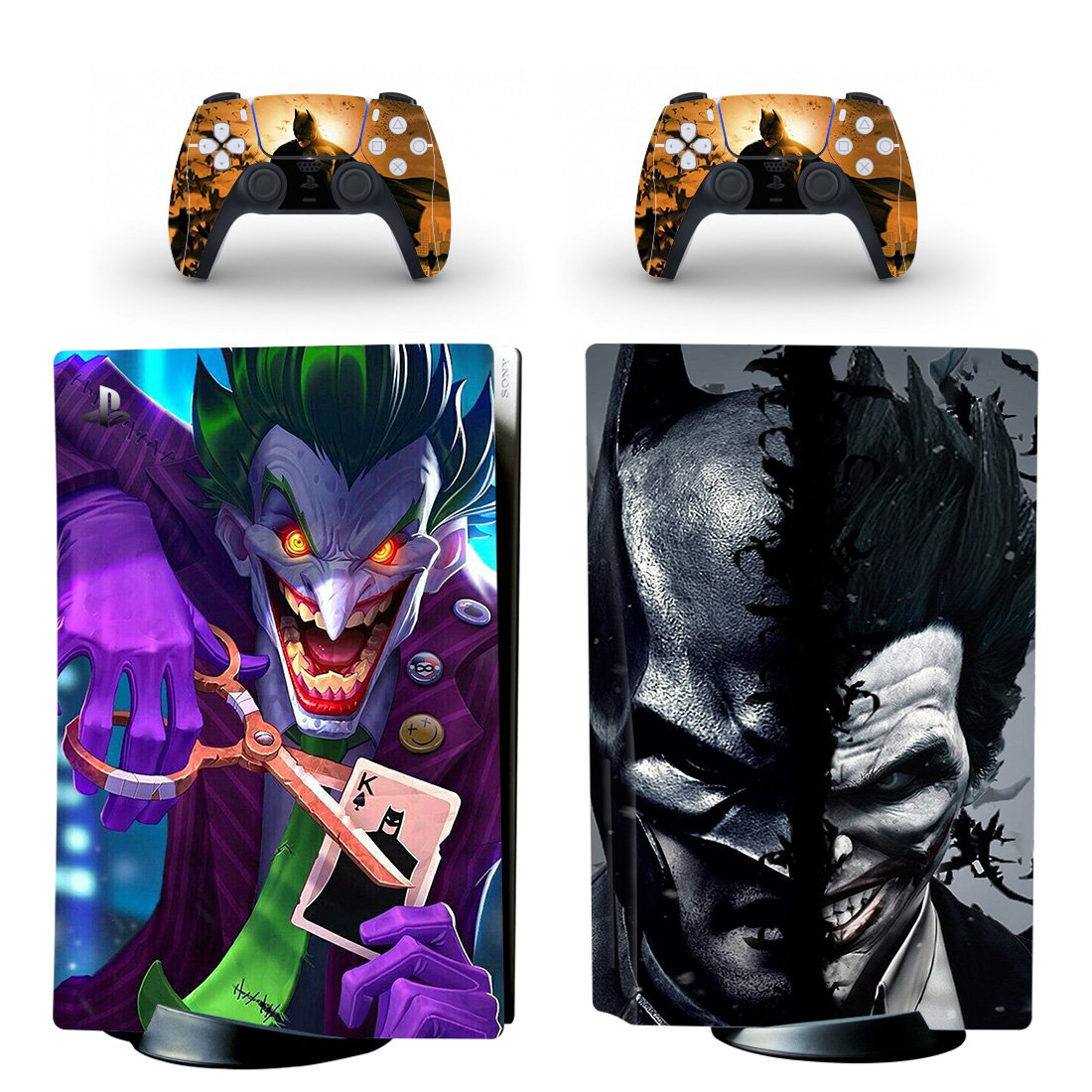 Joker decal skin for PS5 disc Console with 2 Controllers
