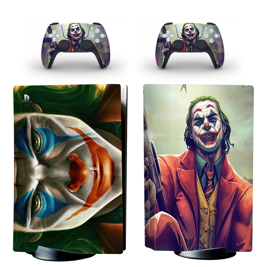 Joker decal skin for PS5 disc Console with 2 Controllers
