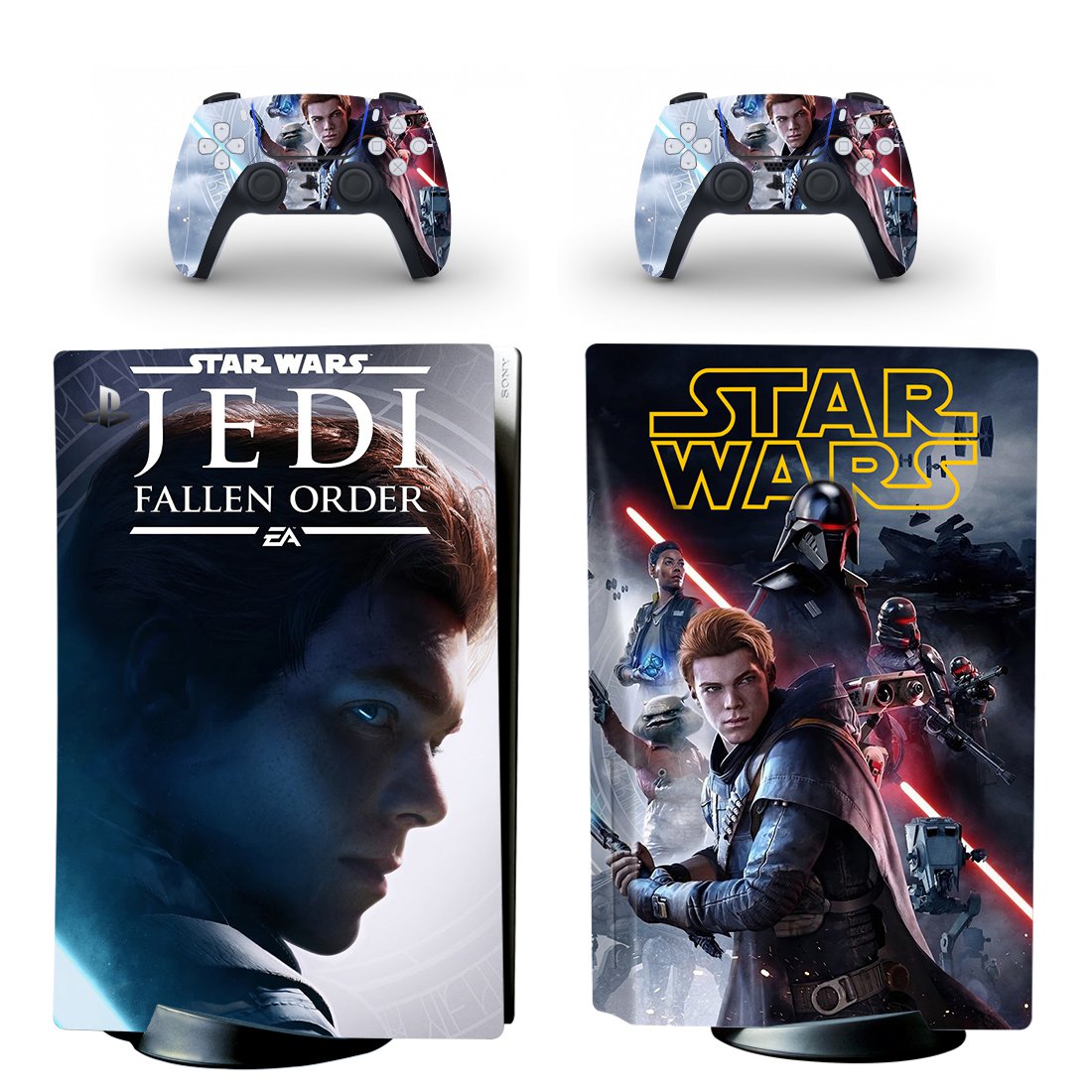 Star Wars Jedi decal skin for PS5 disc Console with 2 Controllers