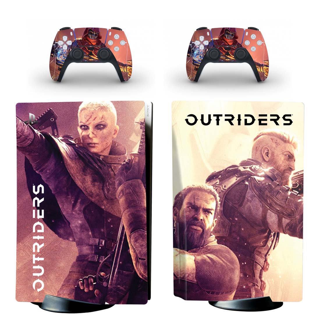 Outriders decal skin for PS5 disc Console with 2 Controllers
