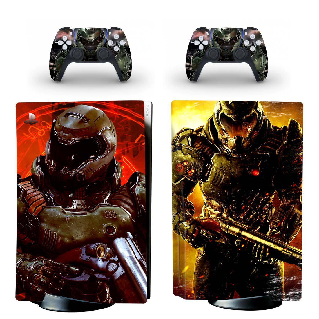 Doom Eternal decal skin for PS5 disc Console with 2 Controllers