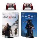 God of Ghost of decal skin for PS5 disc Console with 2 Controllers