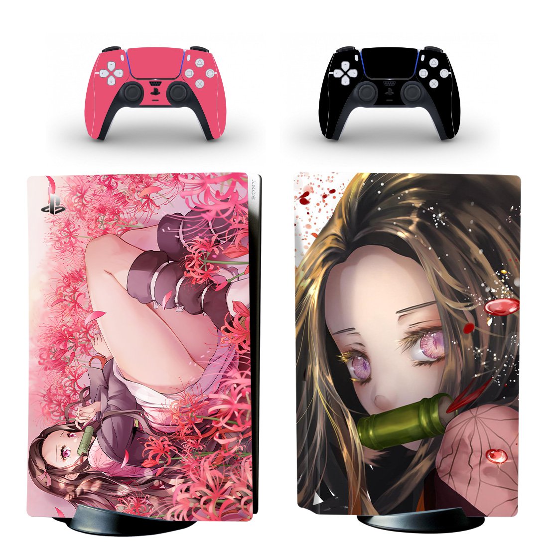 Demon Slayer decal skin for PS5 disc Console with 2 Controllers