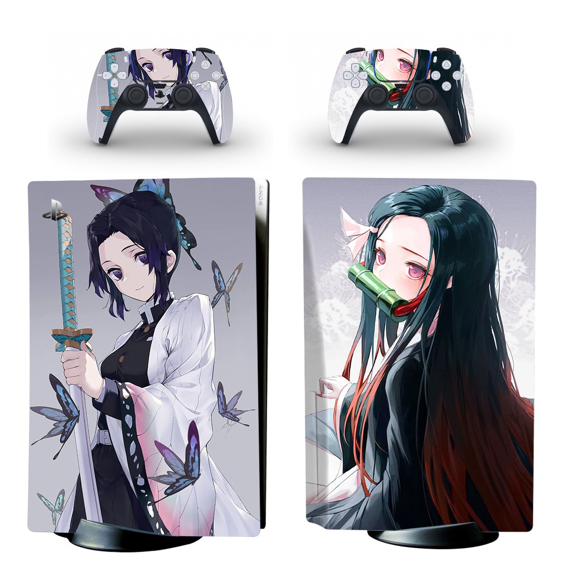 Demon Slayer decal skin for PS5 disc Console with 2 Controllers