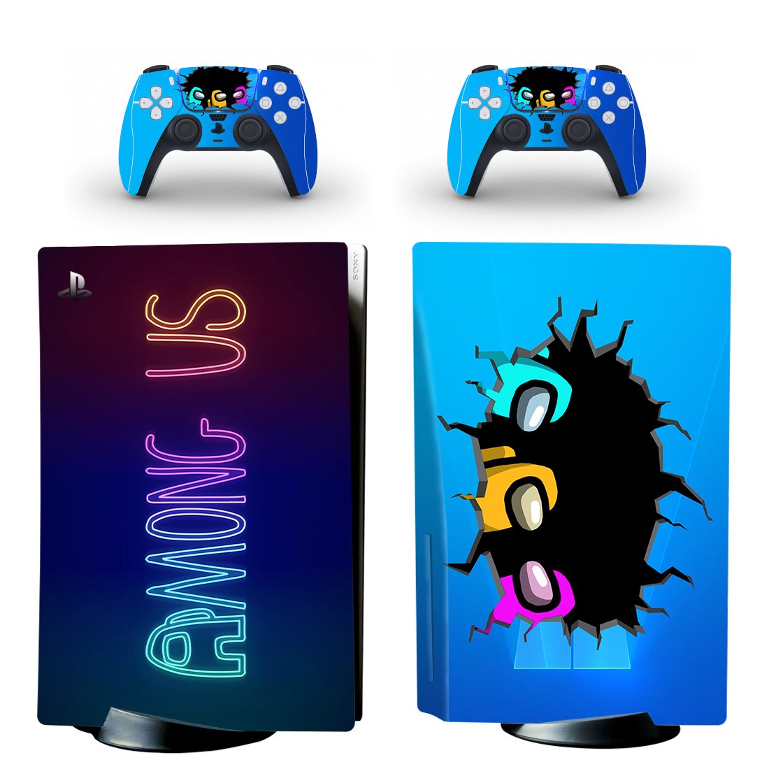 Among us decal skin for PS5 disc Console with 2 Controllers