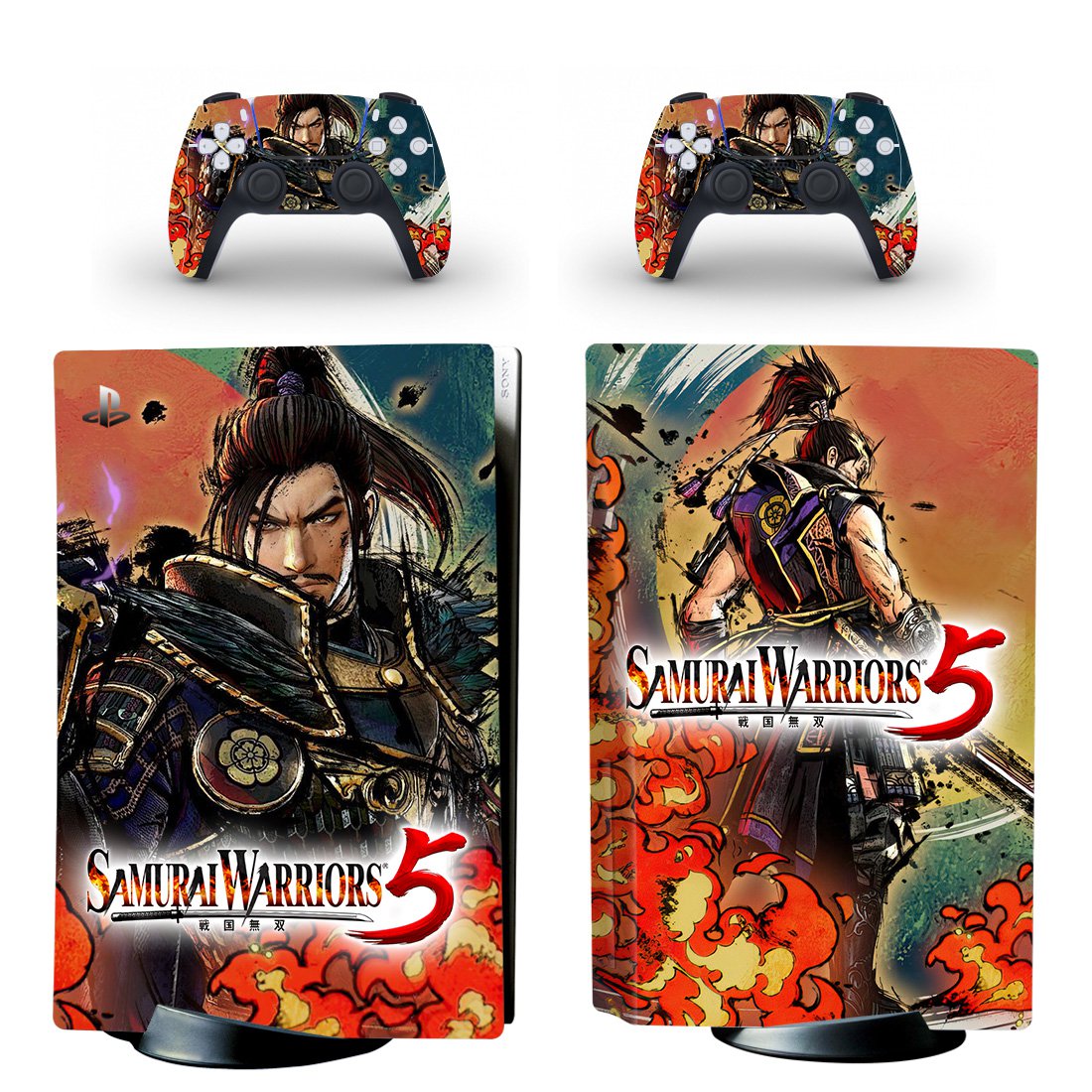 Samurai Warriors 5 decal skin for PS5 disc Console with 2 Controllers