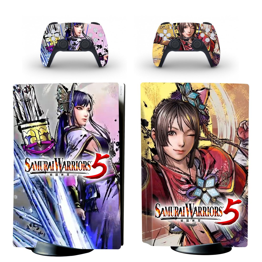Samurai Warriors 5 decal skin for PS5 disc Console with 2 Controllers