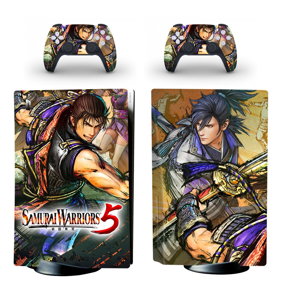 Samurai Warriors 5 decal skin for PS5 disc Console with 2 Controllers
