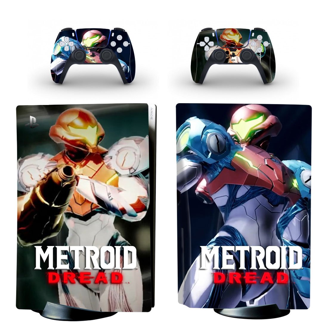 Metroid Dread decal skin for PS5 disc Console with 2 Controllers