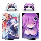 Anime Neptunia decal skin for PS5 disc Console with 2 Controllers
