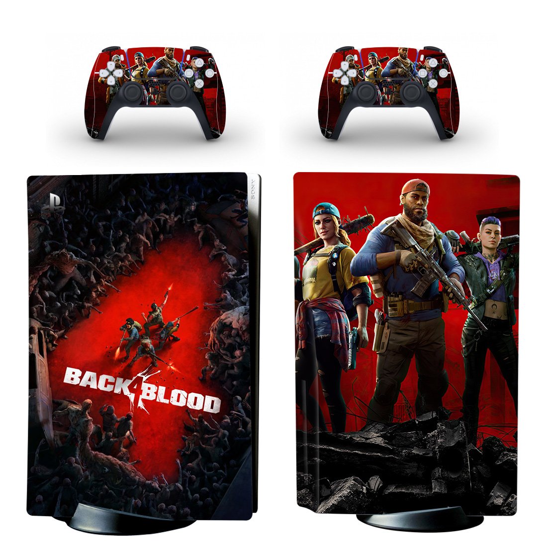 Back 4 Blood decal skin for PS5 disc Console with 2 Controllers