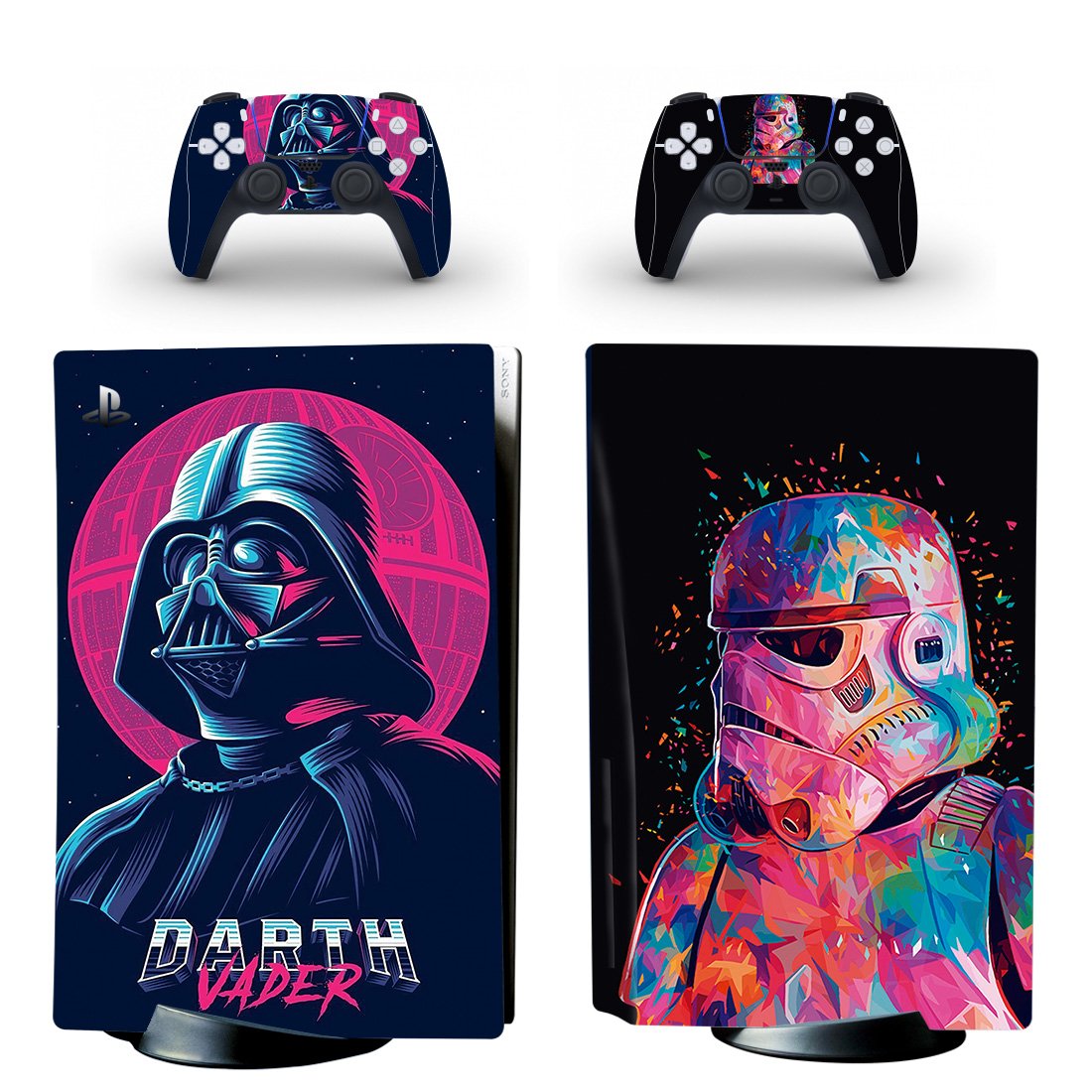 Star Wars decal skin for PS5 disc Console with 2 Controllers