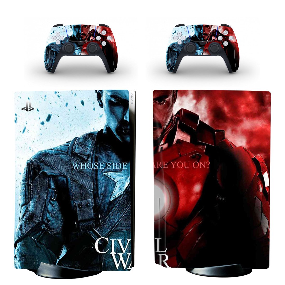 Civil War decal skin for PS5 disc Console with 2 Controllers