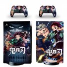 Demon Slayer decal skin for PS5 disc Console with 2 Controllers