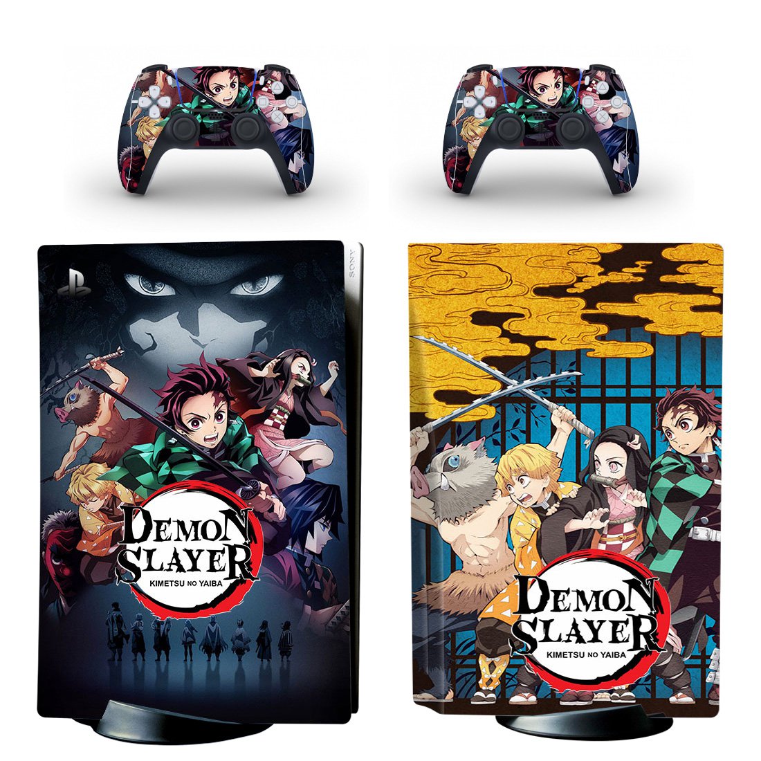 Demon Slayer decal skin for PS5 disc Console with 2 Controllers