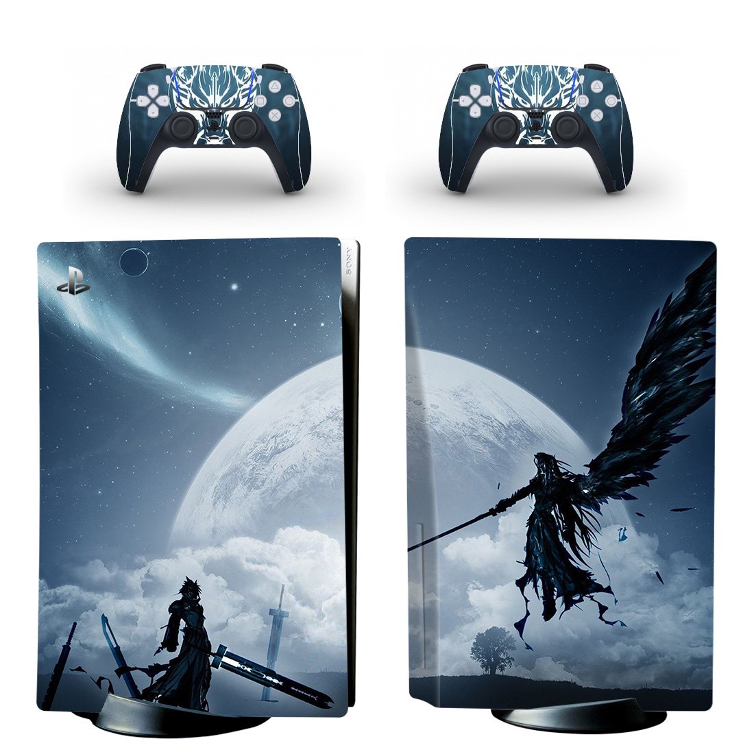Final Fantasy decal skin for PS5 disc Console with 2 Controllers