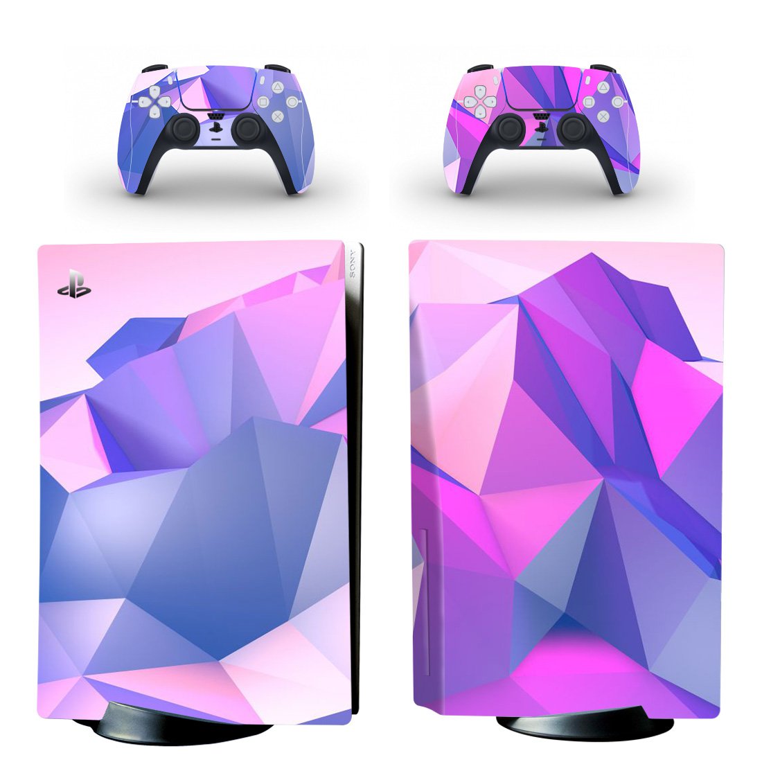 Digital Texture decal skin for PS5 disc Console with 2 Controllers