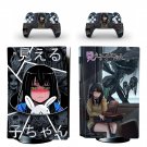 Mieruko chan decal skin for PS5 disc Console with 2 Controllers