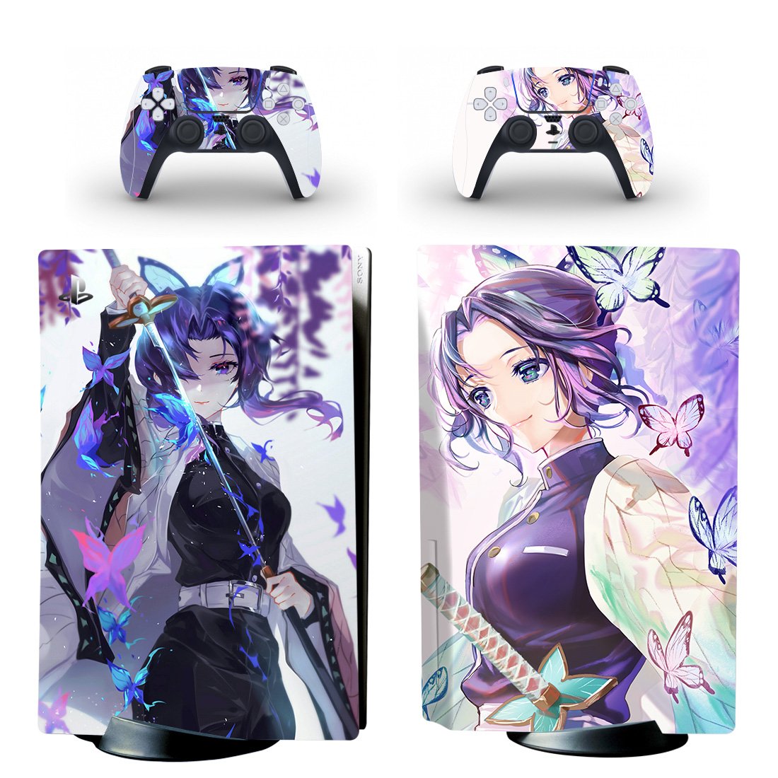 Demon Slayer decal skin for PS5 disc Console with 2 Controllers