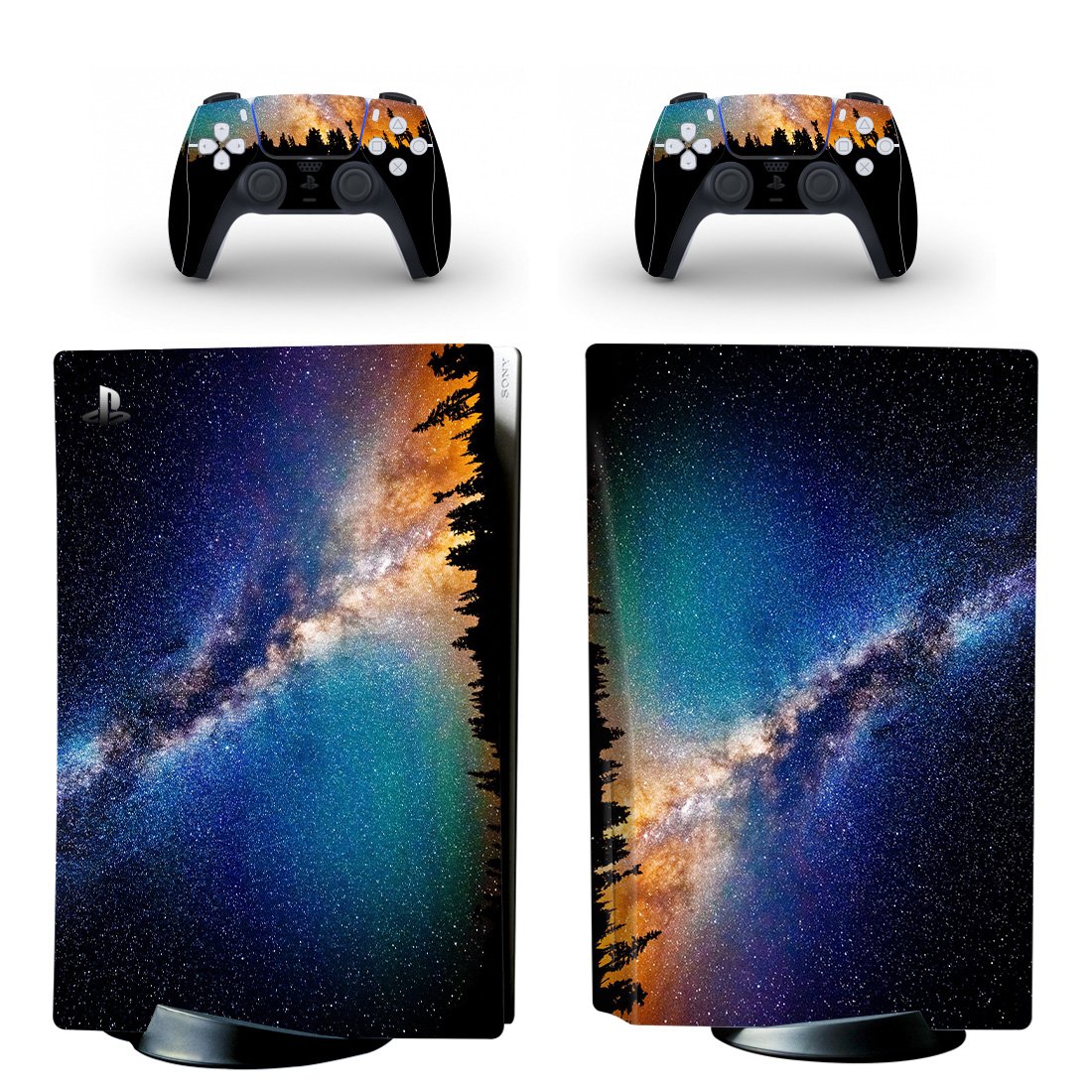 Starry sky decal skin for PS5 disc Console with 2 Controllers