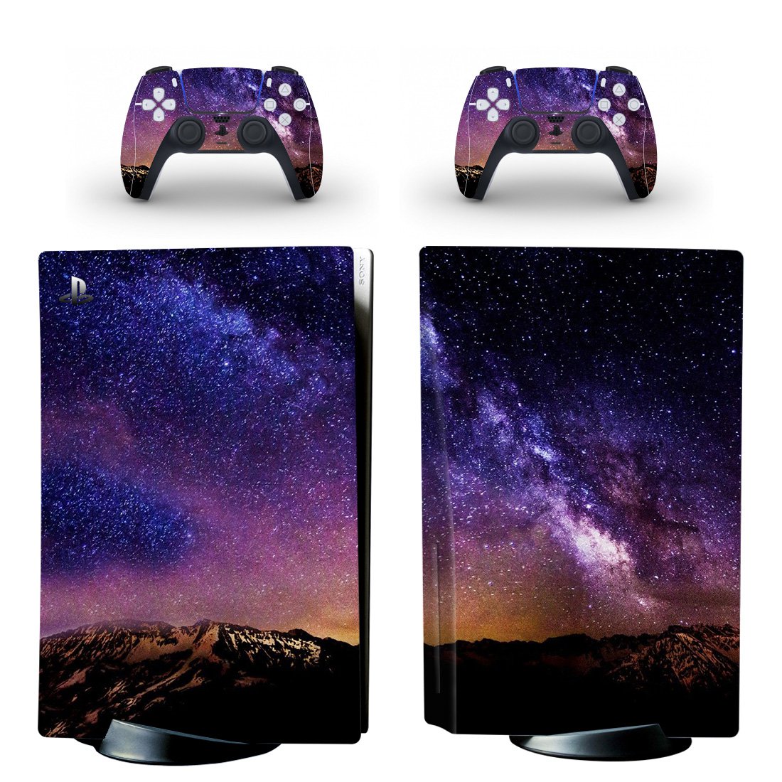 Sky Texture decal skin for PS5 disc Console with 2 Controllers