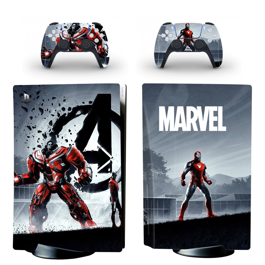 Marvel decal skin for PS5 disc Console with 2 Controllers
